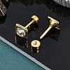 Square Crystal Rhinestone Ear Fake Plugs EJEW-H105-21G-A-2