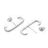 Brass with Crystal Rhinestone Stud Earrings EJEW-D252-01P-3