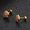Rose Flower 304 Stainless Steel Enamel Cartilage Earrings WG8C3AE-04-1