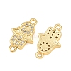 Brass Micro Pave Clear Cubic Zirconia Connector Charms CU-CBAB719-07G-C-2