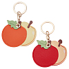 2Pcs 2 Colors Apple Imitation Leather Anti-Lost Protection Covers AJEW-NB0008-56-1