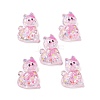 Transparent Resin Bowknot Kitten Decoden Cabochons RESI-M045-07-2