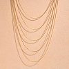 304 Stainless Steel Cardano Chain Multi Layered Necklaces for Women NJEW-U025-01G-02-1