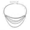 Alloy Crystal Rhinestone Curb Chain Multilayer Waist Belly Chains for Women FS-WGC55BA-02-1