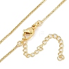 Brass Micro Pave Clear Cubic Zirconia Pendant Box Chain Necklaces for Women NJEW-U015-08G-03-3