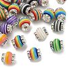 Lantern-Shaped Striped Pattern Resin Rhinestone Beads KK-Q080-02S-1