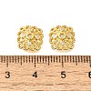 Flower Brass Clear Cubic Zirconia Bead Caps KK-V008-01G-3