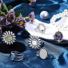16Pcs 4 Styles Adjustable 304 Stainless Steel Open Cuff Ring Components STAS-SC0020-85-4