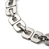 Non-Tarnish 304 Stainless Steel Square Link Chains Bracelets for Men & Women BJEW-D042-14P-2