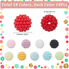 SUNNYCLUE 100Pcs 10 Colors Resin Imitation Pearl Beads RESI-SC0003-10-2