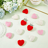 12Pcs 3 Colors Heart Wool Needle Felting Decoration DIY-SC0030-15-3