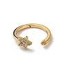 Star Brass Micro Pave Clear Cubic Zirconia Cuff Cup Peg Ring Settings KK-NH0007-10G-2