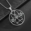304 Stainless Steel Hollow Witchcraft Pentagram Pendant Necklaces FS-WGCC915-01-1