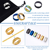 18Pcs 6 Colors 201 Stainless Steel Grooved Finger Ring Settings STAS-UN0048-52-5