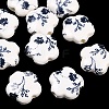 Floral Printed Porcelain Beads X-PORC-Q166-1-1