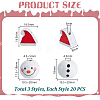 60Pcs 3 Styles Christmas Theme Printed Wood European Beads WOOD-PH0003-21-2