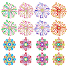 48Pcs 8 Styles Spray Painted 430 Stainless Steel Filigree Pendants STAS-HS0001-56-1