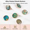 Olycraft 24Pcs 6 Styles Alloy Enamel Shank Buttons BUTT-OC0001-29-5