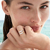 2Pcs 2 Colors Stainless Steel Finger Rings for Women RJEW-GO0001-08-5