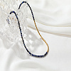 Natural Lapis Lazuli & Stainless Steel Beaded Necklace CH0426-2-2