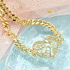 Brass Micro Pave Cubic Zirconia Link Bracelets BJEW-S158-13G-B-2