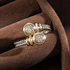 Flat Round Brass Micro Pave Clear Cubic Zirconia Finger Rings FS-WGBC030-01-2