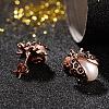 Beetle Real 18K Rose Gold Plated Fashion Eco-Friendly Alloy Stud Earrings EJEW-AA00106-RG-4