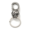 Tibetan Style 316 Surgical Stainless Steel Fittings with 304 Stainless Steel Key Ring FIND-Q101-08AS-02-1