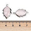 Natural Rose Quartz Faceted Leaf Pendants G-I375-04P-05-3