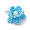 Glass Seed Beaded Pendants PALLOY-MZ01246-03-3