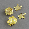 Flower Brass Box Clasps KK-R007-01-2