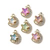 UV Plating Alloy Glass Pendants FIND-K032-25G-1
