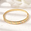 304 Stainless Steel Enamel Hinged Bangles for Women BJEW-B168-05G-2