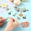 Cat Alloy Enamel Pendant Locking Stitch Markers HJEW-YW00021-5