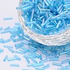 Transparent Colours Rainbow Glass Bugle Beads TSDB6MM163-1