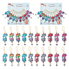 Alloy Enamel Cat with Number Pendant Locking Stitch Markers HJEW-AB00005-1