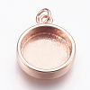 Brass Pendant Cabochon Settings KK-P146-06RG-1