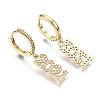 (Jewelry Parties Factory Sale)Brass Micro Pave Clear Cubic Zirconia Dangle Huggie Hoop Earrings EJEW-N015-09-NF-2