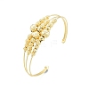 Brass Round Beaded Open Cuff Bangle BJEW-I303-01G-3