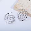 Elegant Spiral Brass Stud Earrings TL6766-2