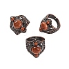 Synthetic Goldstone Retro Finger Rings RJEW-B067-01R-16-1