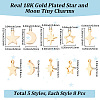 40Pcs 5 Styles Brass Pendants KK-BBC0028-62-2
