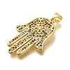 Rack Plating Brass Micro Pave Cubic Zirconia Pendants KK-L226-103G-2