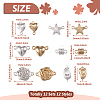 12 Sets 12 Styles Brass Magnetic Clasps FIND-TA0002-20-3