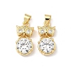 Brass Micro Pave Cubic Zirconia Pendants KK-Q068-03G-1