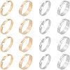 Unicraftale 40Pcs 4 Style 201 Stainless Steel Plain Band Adjustable Rings for Women STAS-UN0037-14-1