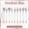 18Pcs 9 Styles Brass & Baking Paint Glass Pearl Round Beads Brooches JEWB-HY00006-2