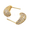 Rack Plating Teardrop Brass Stud Earrings EJEW-N055-25B-G-RS-2