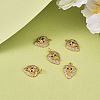 5Pcs Brass Micro Pave Clear & Green Cubic Zirconia Pendants ZIRC-SZ0003-16-2