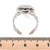 Hollow Heart 304 Stainless Steel Open Cuff Ring Components STAS-F366-08D-P-2